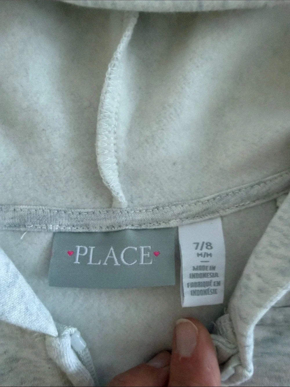 NWOT Children's Place girls Light Heather Gray Full-Zip Hoodie size 7/8 medium